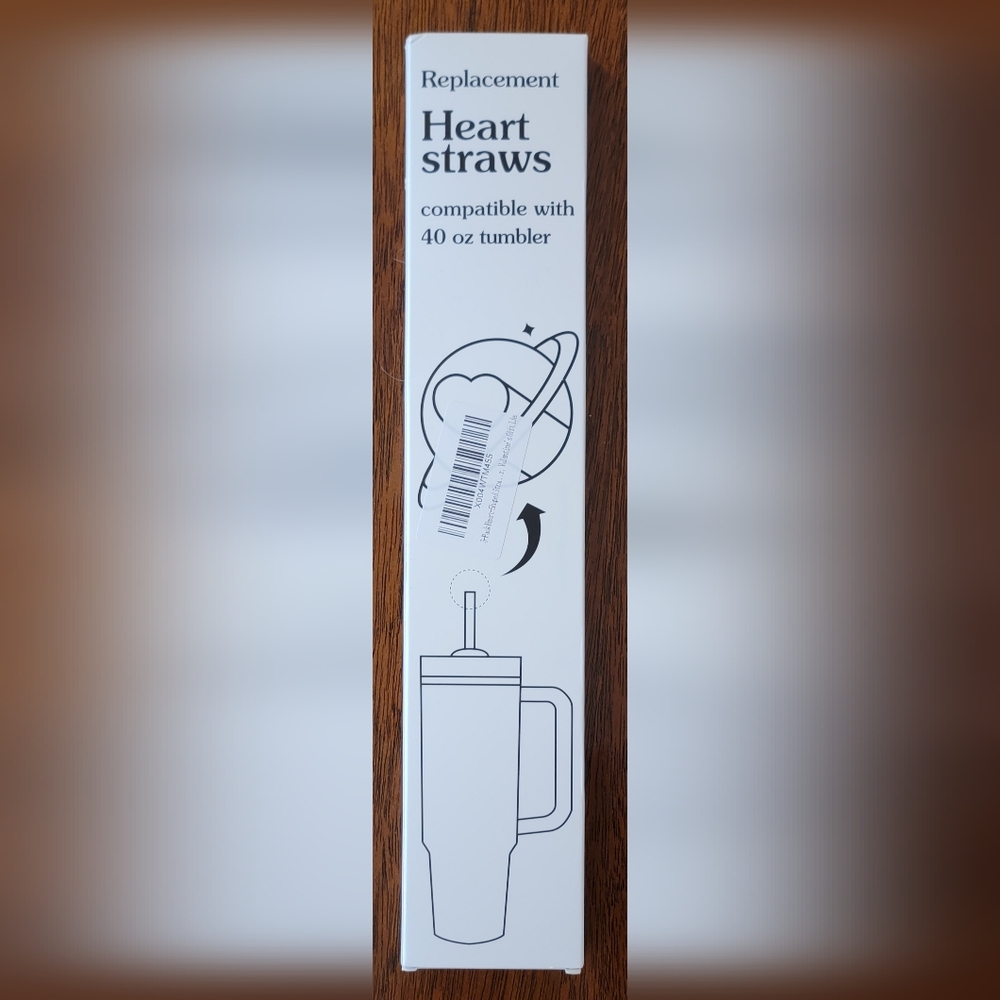 5-Pack Heart Straws for Stanley Cups. Reusable + Cleaner Included - Picture 5 of 5
